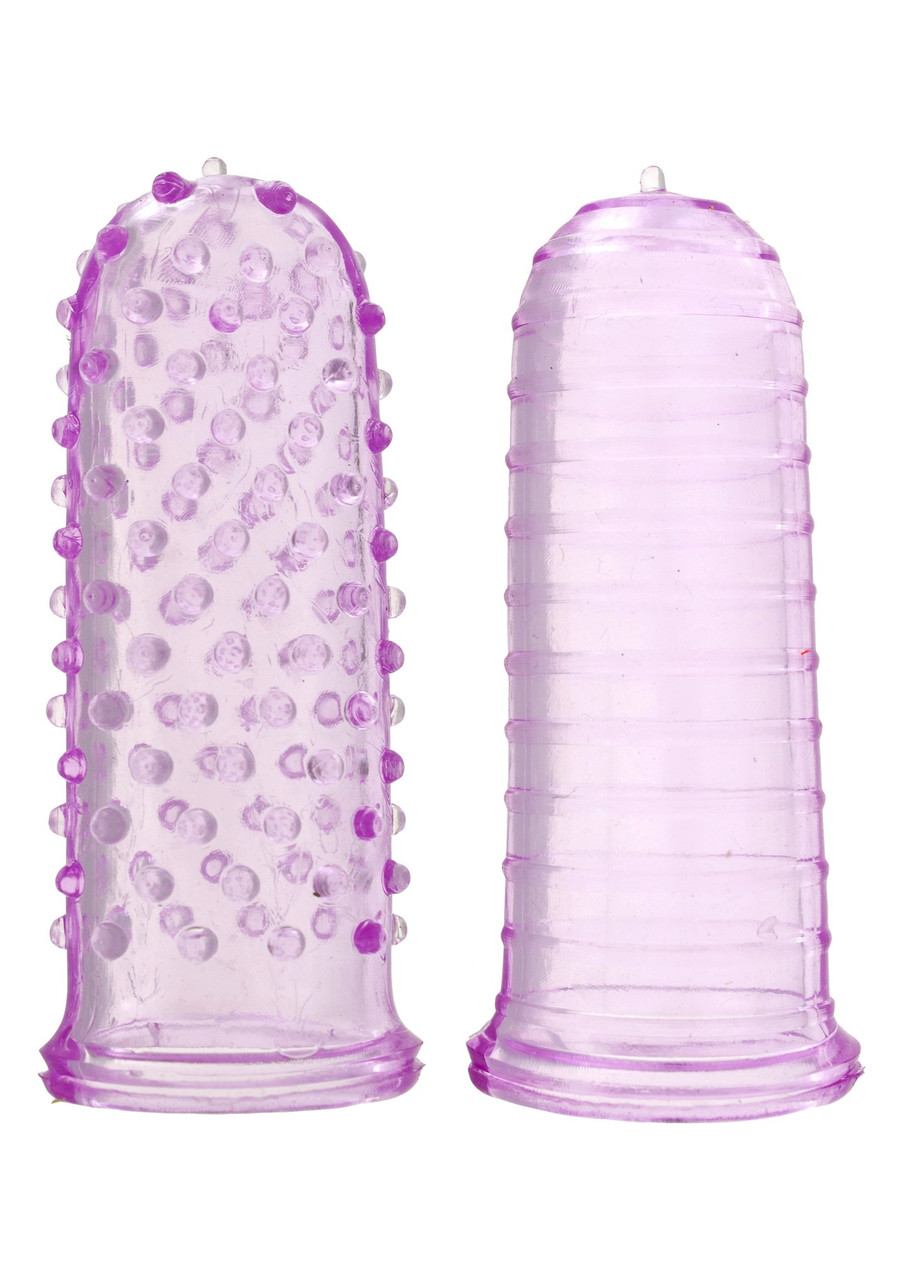 Набір рельєфних насадок на палець Sexy finger фіолетовий, 7 х 3 см Кітті