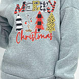 Жіночий батнік із святковим принтом "Christmas" Батал, фото 9