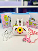 Детский фотоаппарат цифровой с дисплеем зайчик, игрушка для детей фотоаппарат с записью видео