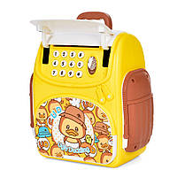 Детский рюкзак копилка WF-3008CX игрушечный сейф с защитным кодом и отпечатком пальцев для купюр