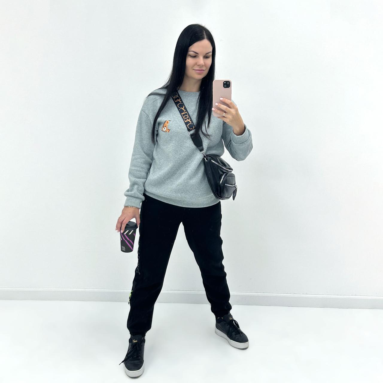 Жіночий світшот з принтом "Bear" Батал, фото 1