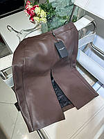 Женская кожаная юбка YSL (доставка 14-18 дней)