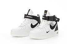 Жіночі зимові кросівки Nike Air Force 1 mid Winter White Взуття Найк Аір Форс високі бежеві шкіра хутро зима В'єтнам, фото 4
