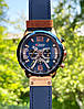Синій наручний годинник чоловічий круглий кварцовий з ремінцем Curren, модний наручний годинник чоловічий з хронографом, фото 6