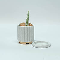Горшок пластиковый Mini для кактусов и суккулентов Круглый 4,4х4,7 см Белый