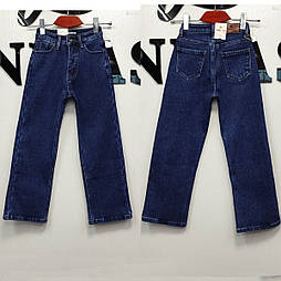 Теплі стильні джинси для дівчинки з високою посадкою труби в розмірі 20 і 23