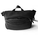 Стильна містка нагрудна сумка через плече Frog чорна тканинна на 3 відділень нейлон soft shell, фото 10