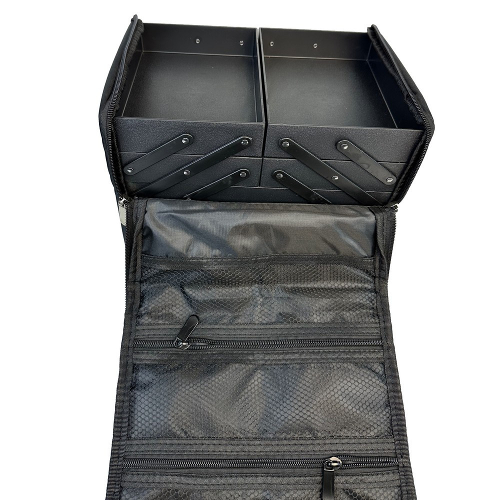 Кейс для мастера маникюра 28 x 21 х 25 см (большое отделение + 4 слота), тканевый, Черный - фото 5 - id-p1393061001