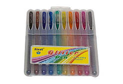 Набір гелевих ручок, блиск і запах, 1 мм, 10 кольорів, пласт. футляр 13*16 см (24 шт.)