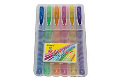 Набір гелевих ручок, блиск і запах, 6 кольорів, пласт. футляр 1 мм