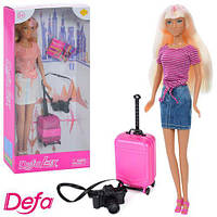 Лялька DEFA 29 см, валіза, фотоапарат, 2 різновиди, у корр. 15*32*5 см (48 шт.)