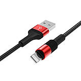 Кабель BOROFONE BX21 Outstanding Lightning 1m, 2.4A woven braid Red, фото 3