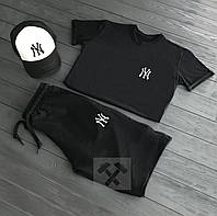 Летний мужской комплект кепка шорты футболка (Нью Йорк) New York, хлопок