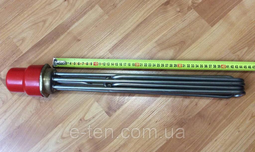 Блок ТЕН з нержавійки 18000W / 380V / ПЕТЛЕВИЙ на різьбі 2" (58мм) / L=440мм  (Tenko, Україна)