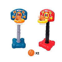 Гра 33860P (8шт) баскетбол, кільце на стійці, звук(англ), світло, м'яч 2шт 8см, 2 кольори, на бат-ці, в