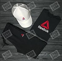 Набор тройка шорты футболка и кепка мужской (Рибок) Reebok, материал хлопок S