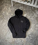 Зимова кофта з начосом на змійці Мапа України чорна/ тепла чоловіча кофта, фото 2