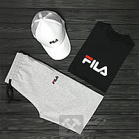 Набор тройка шорты футболка и кепка мужской (Фила) Fila, материал хлопок S