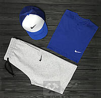 Набор тройка шорты футболка и кепка мужской (Найк) Nike, материал хлопок S