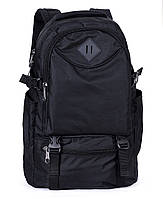 Однотонный мужской непромокаемый износостойкий прочный рюкзак черного цвета 111