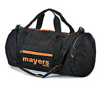 Спортивная средняя черная сумка с оранжевой молнией унисекс 99/360/03