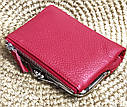 Жіночий гаманець шкіряний червоний 10 * 12 * 3, фото 4