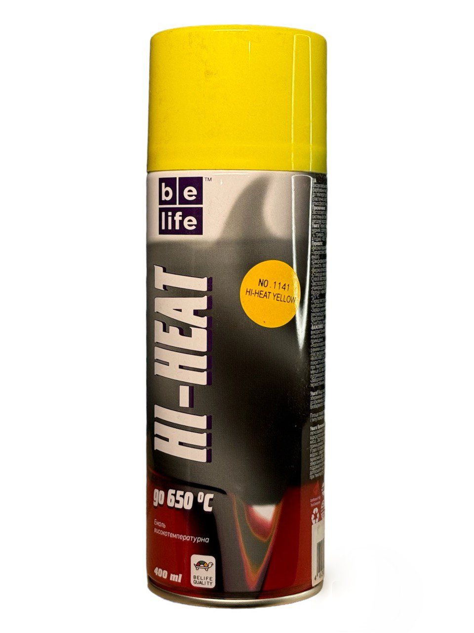 Жаростійка аерозольна фарба Belife Hi-Heart Paint 400мл 1141 жовта