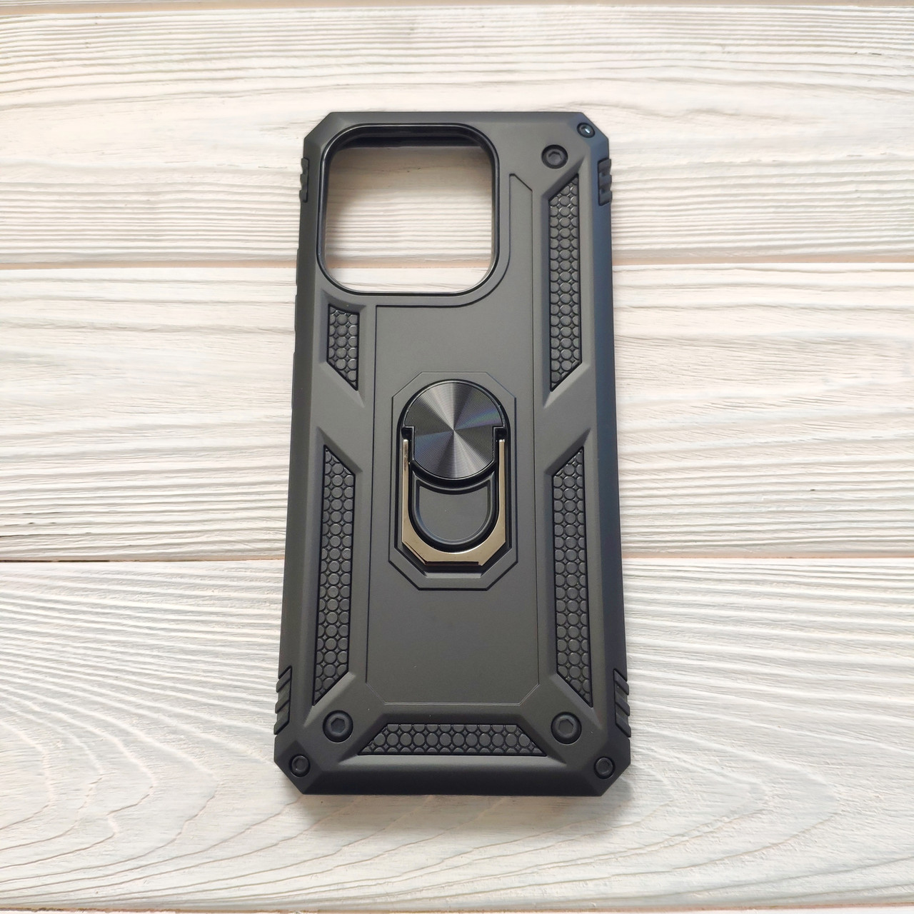 Чохол Armor для Xiaomi Redmi 12С протиударний з кільцем Чорний