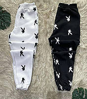Теплые женские спортивные штаны джоггеры Playboy (черные, белые)
