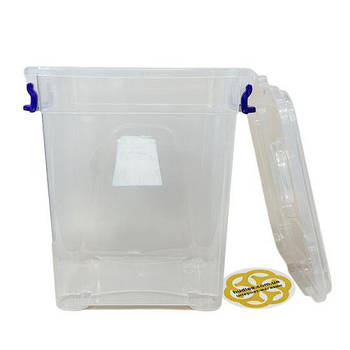 Харчовий пластиковий бокс 16Л із кришкою JUMBO, квадратний, прозорий SNMZ