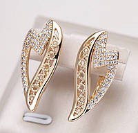 Позолочені сережки з цирконієм і фіанітами (КАЧІСТЬ)