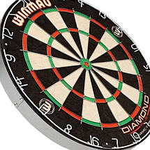 Фірмовий набір для гри в дартс-мішень зі справжнього сизалю Diamond Winmau Англія з дротиками, фото 4