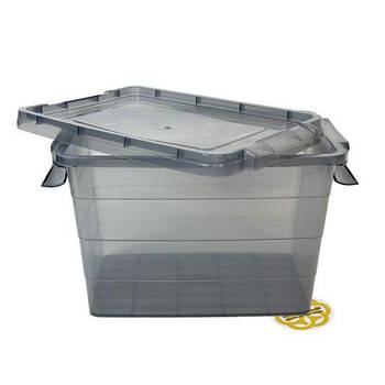 Прямокутний харчовий контейнер з пластику 9Л MAX із кришкою, прозорий димчастий SNMZ