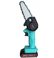 Мини пила Mini Electric Chain Saw для обрезки деревьев и распила дров 24V GS227