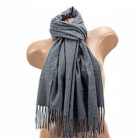 Жіночий однотонний шарф з бахромою Corze GS-105, темно-сірий