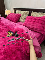 Меховое постельное белье Кролик Барби розовый