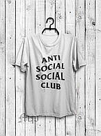 Хлопковая мужская футболка (Анти социал клаб) Anti social social club, с принтом