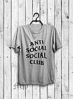 Хлопковая мужская футболка (Анти социал клаб) Anti social social club, с принтом