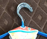 Набір вішалок плеча, тремпіль металевий у силіконовому покритті 40.5 х 19 х 0.3 сині 10 шт. у пап, фото 4