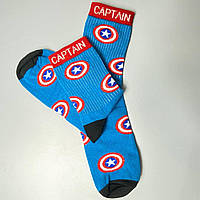 Шкарпетки чоловічі високі 1 пара "Captain America" сині 40-45 р бавовняні