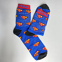 Шкарпетки чоловічі високі 1 пара "Superman" сині 40-45 р бавовняні