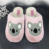 Тапочки жіночі домашні хутряні з коалою рожеві 4350, фото 3