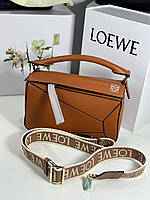 Сумка женская кожаная коричневая LOEWE Puzzle Bag ЛЮКС 24 см сумка женская кожаная лое