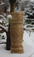 Дерев'яна ваза різьблена, ваза дерев'яна для декору, ваза декоративна, ваза з дерева
