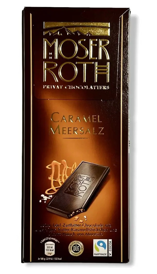 Шоколад Чорний Карамель з Морською Солю Мозер Рот Moser Roth Caramel Meersalz 125 г Німеччина