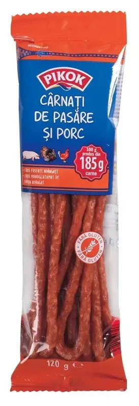 Колбаса Кабаносы Свиные с Мясом Птиц Pikok Carnati Sticks de Pasare Porc 120 г Венгрия - фото 1 - id-p2043293291