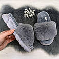 Капці хутряні жіночі сірі на платформі Fangre 4184-2, фото 2