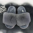 Капці хутряні жіночі сірі на платформі Fangre 4184-2, фото 3