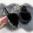 Капці хутряні жіночі чорні на платформі Fangre 4184-2, фото 4