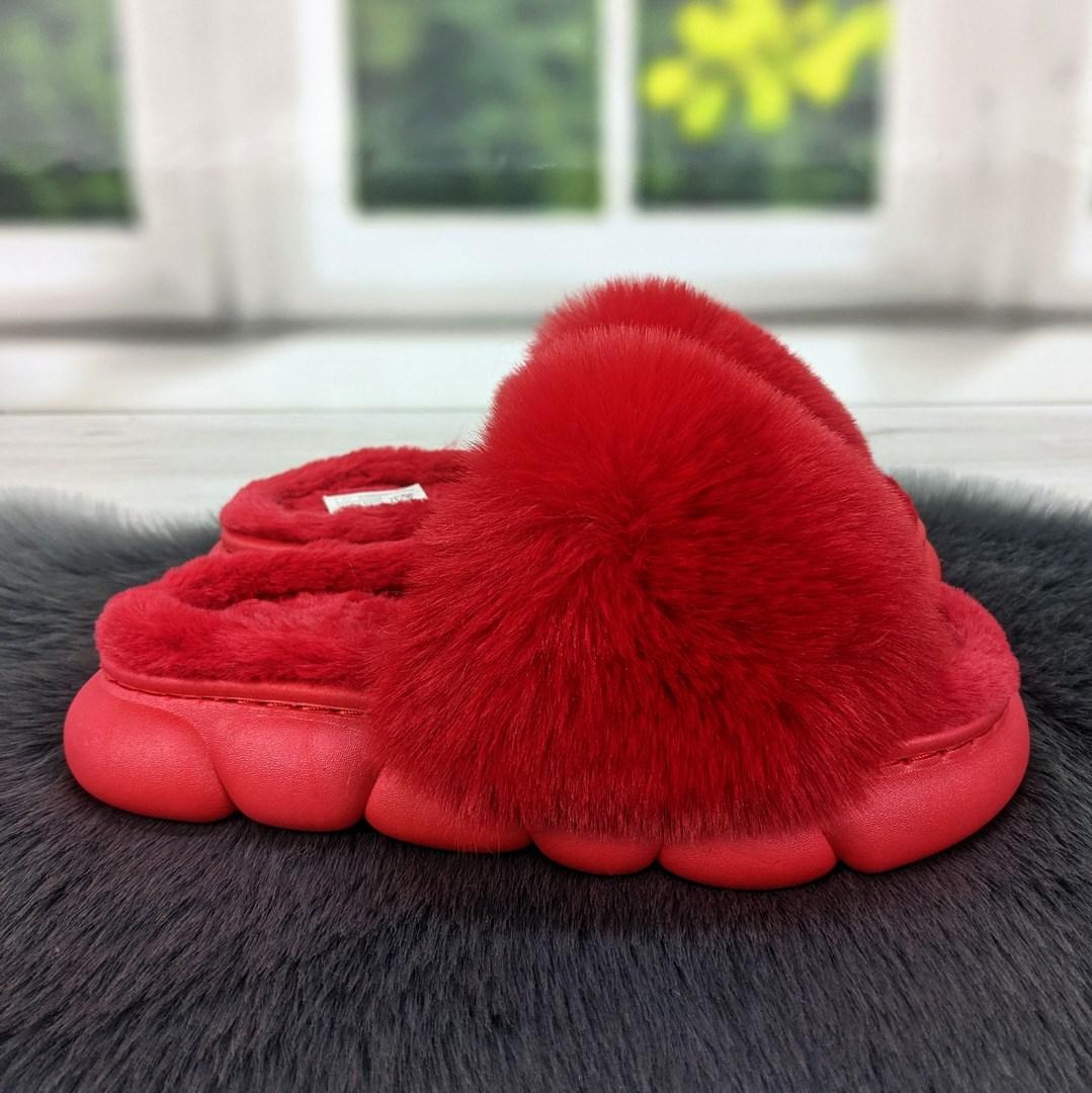 Капці хутряні жіночі червоні на платформі Fangre 4184-2, фото 1